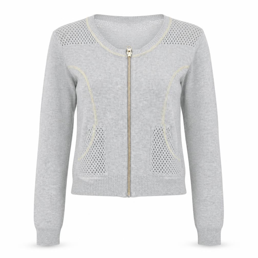 Marks & Spencer Women’s Grey Knit Full Zip Cardigan Size 12