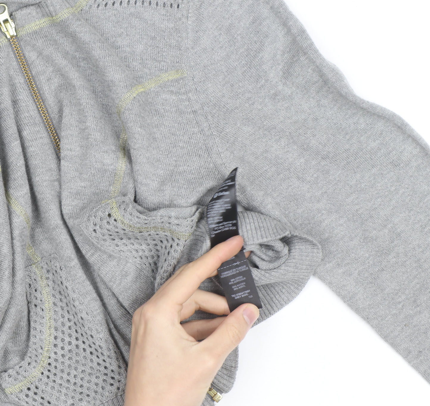 Marks and Spencer Women’s Grey Knit Full Zip Cardigan Size 12