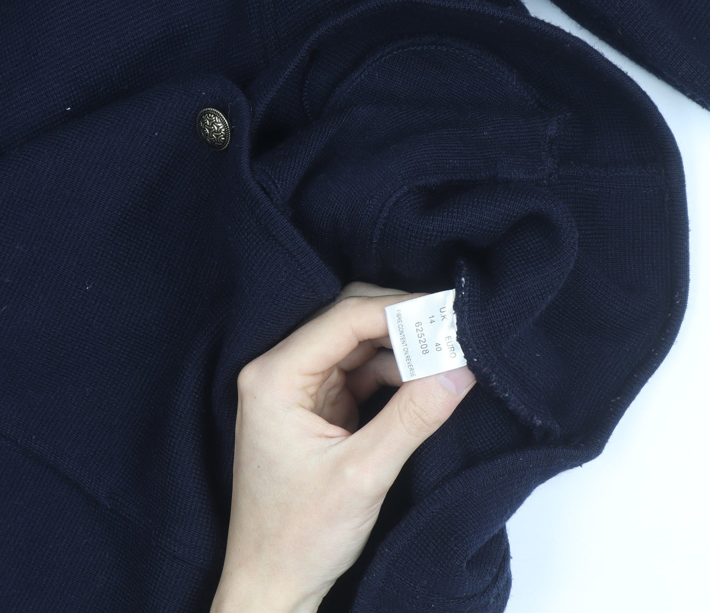Eastex Women's Blue Collared Button Knit Cardigan Size 14
