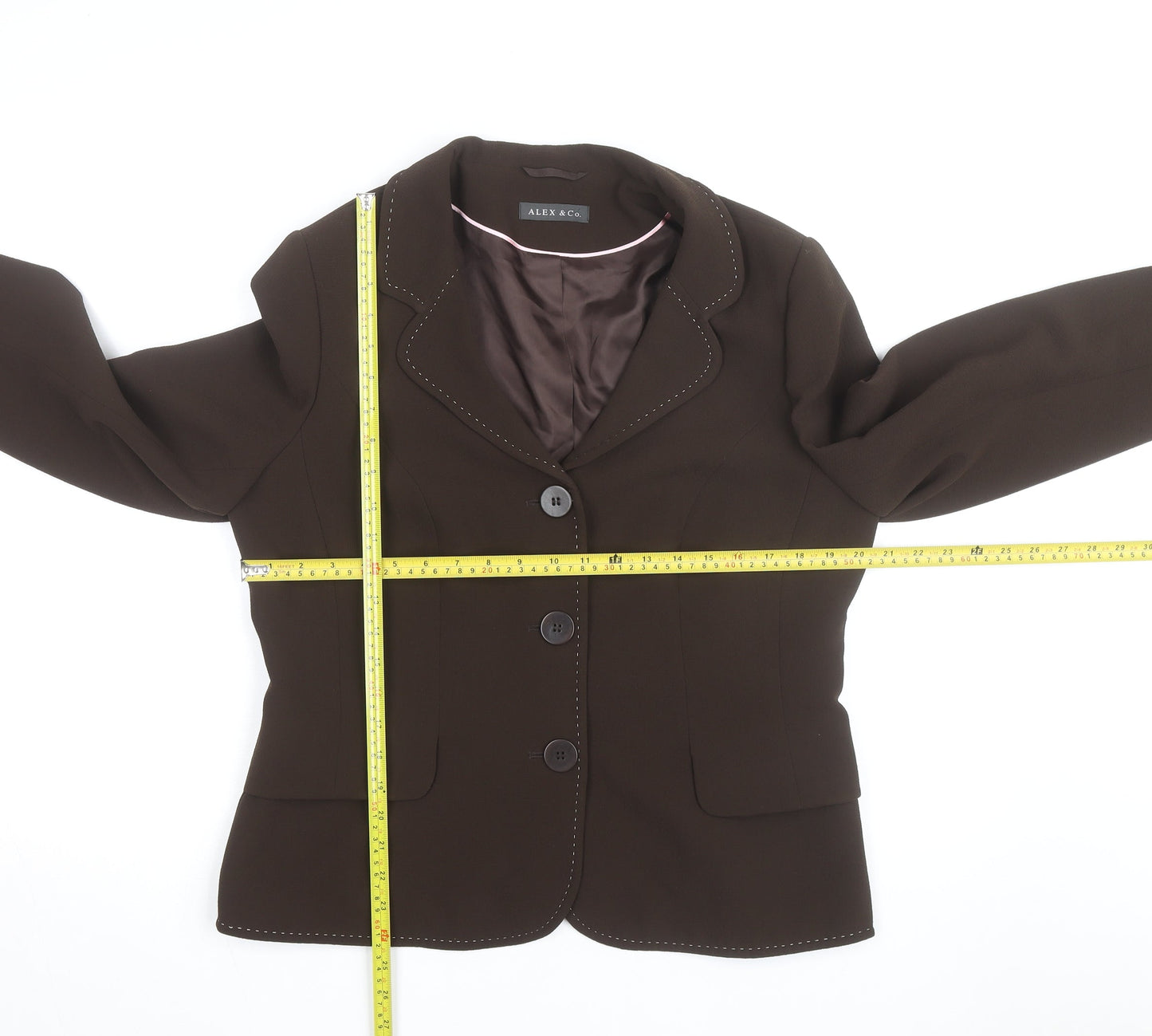 Alex & Co Women Brown Size 10 Classic Lined Single-Breasted Blazer