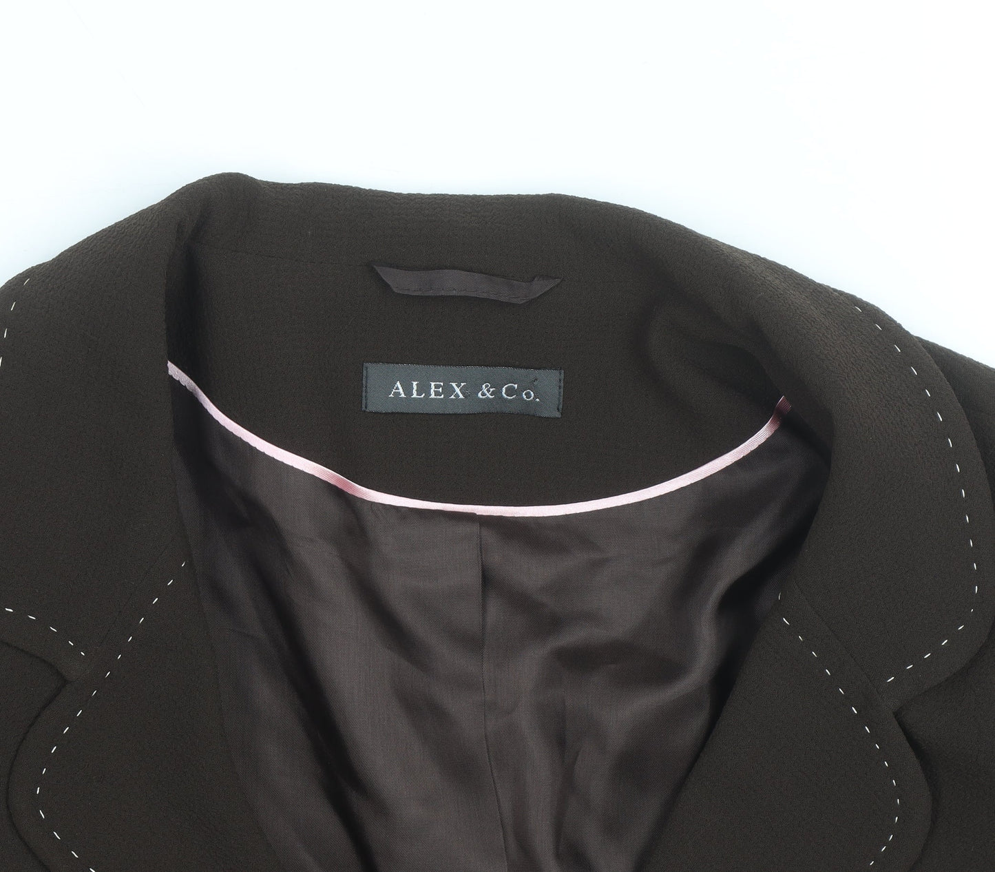 Alex & Co Women Brown Size 10 Classic Lined Single-Breasted Blazer