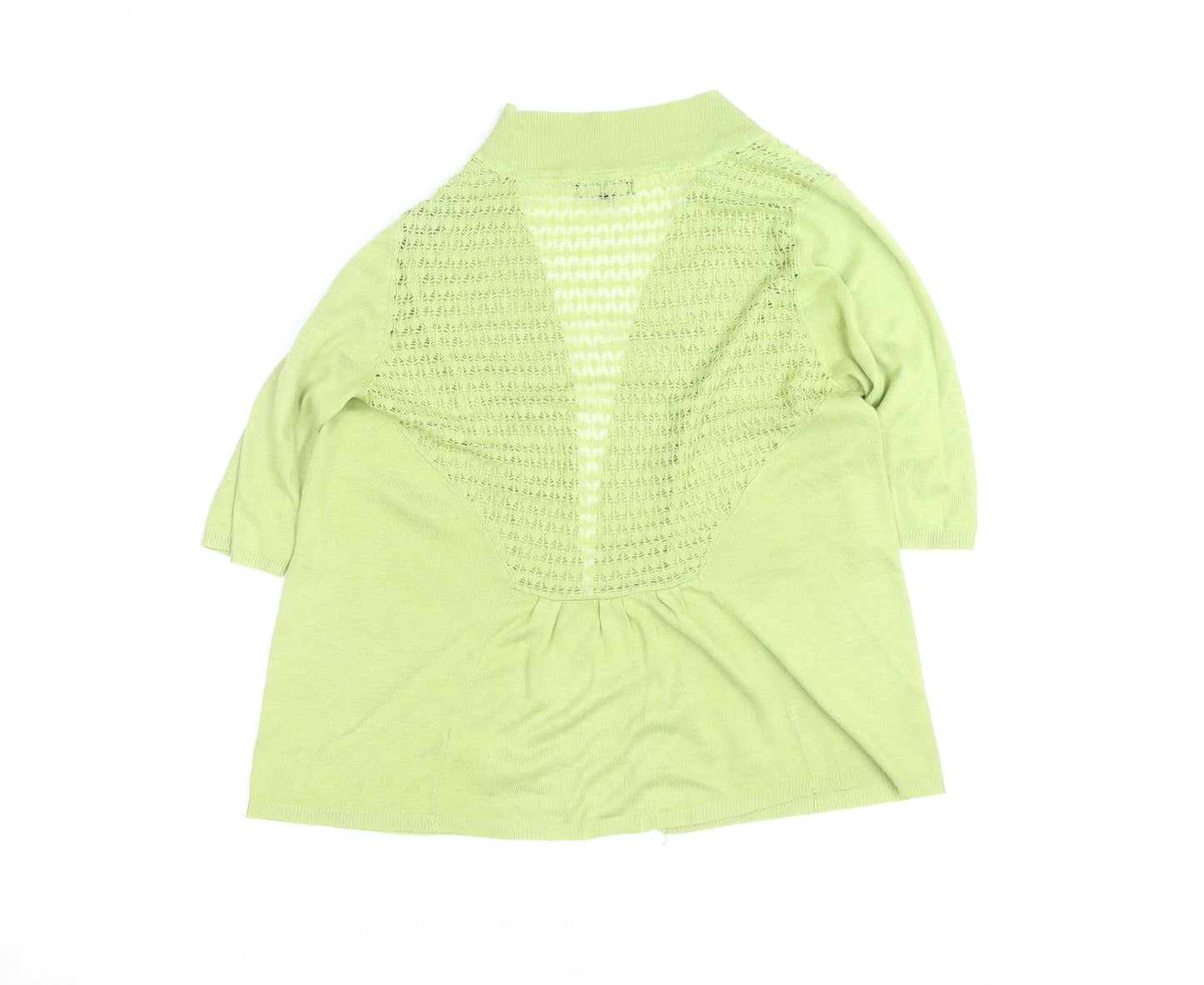 Debenhams Women Green Size 16 Open Knit Cardigan Lightweight