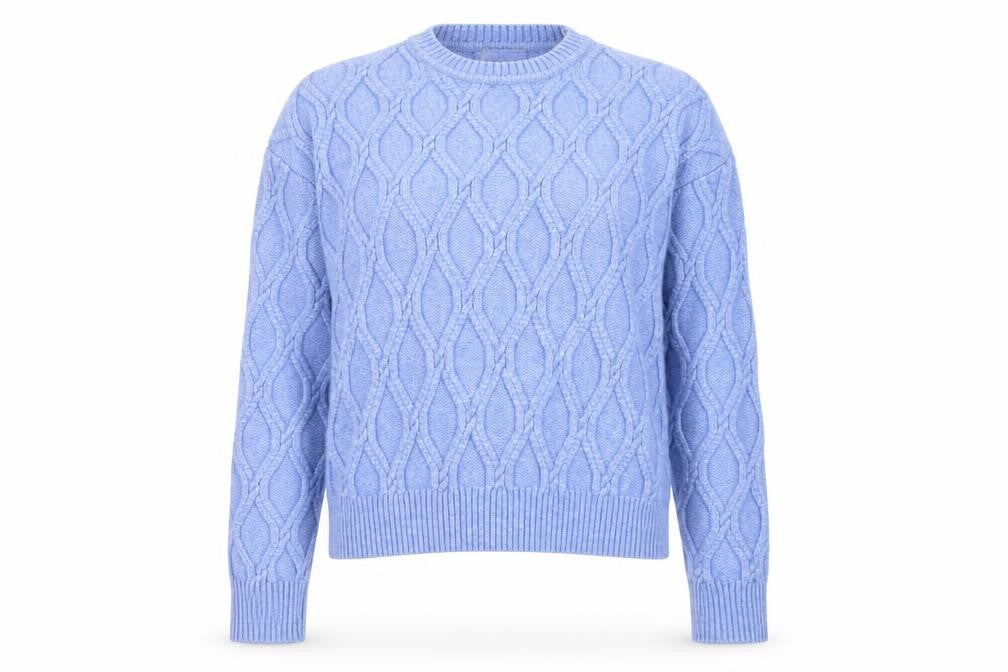 Marks & Spencer Womens Blue Cable-Knit Jumper Size L