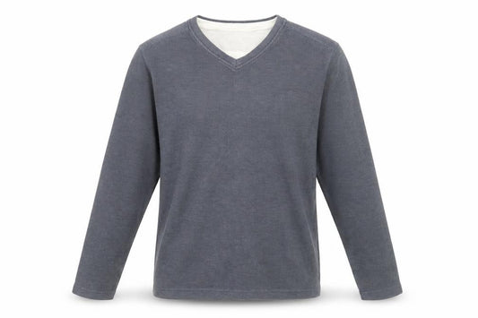 F&F Mens Grey V-Neck Long Sleeve Cotton Jumper Size M