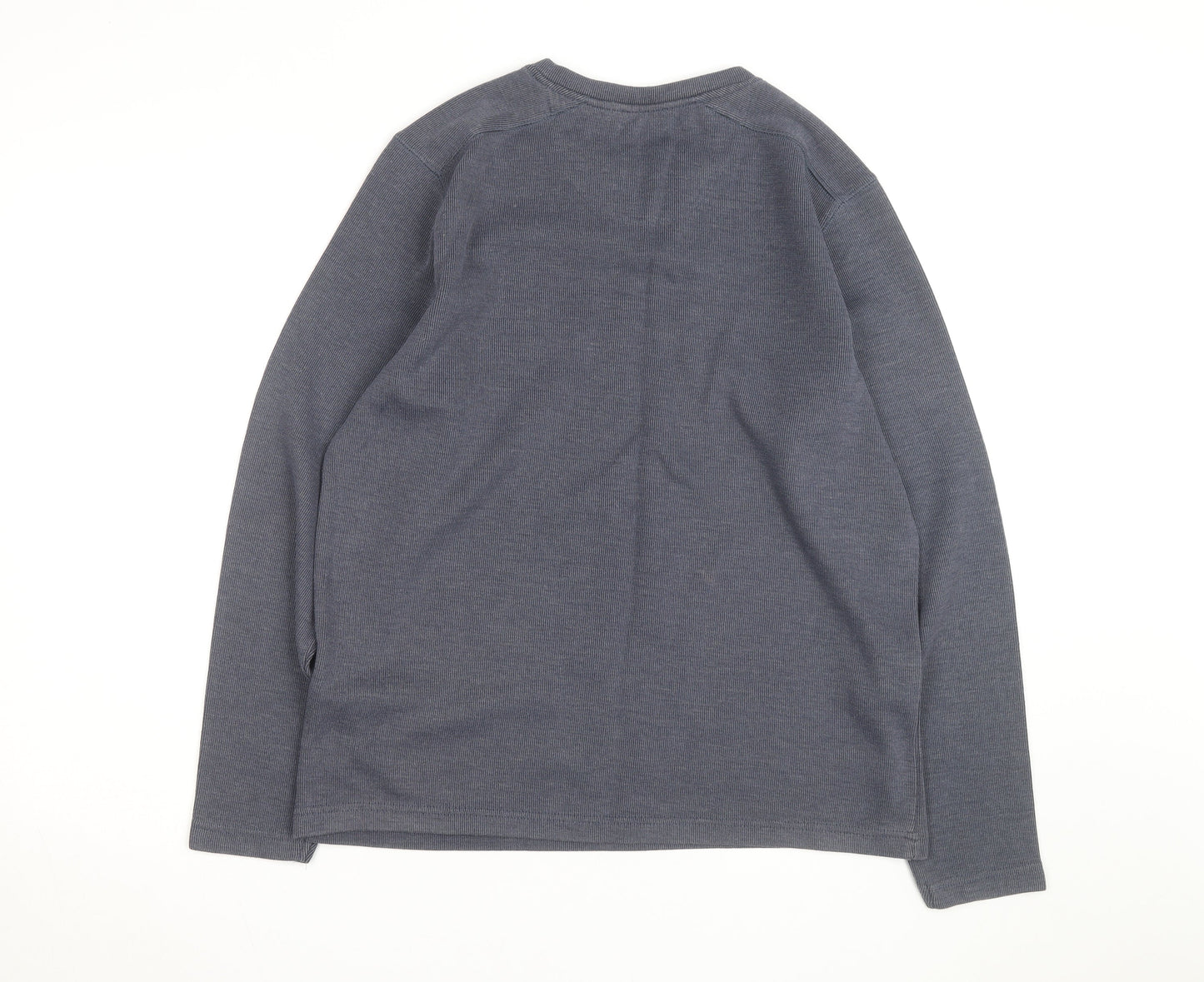 F&F Mens Grey V-Neck Long Sleeve Cotton Jumper Size M