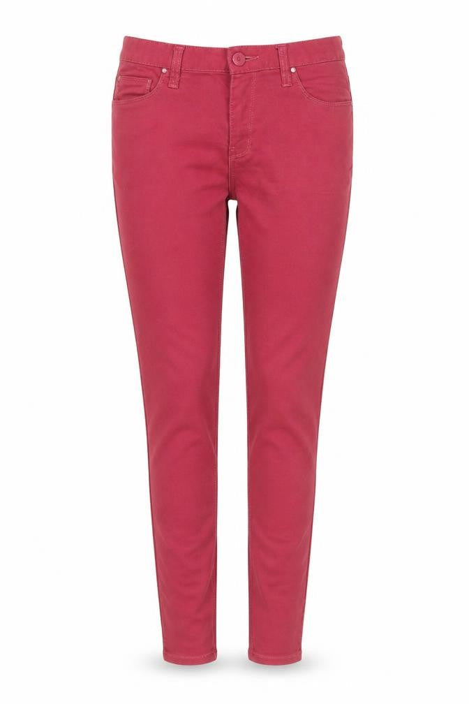 Front view of Denim Co. Women Red Super Skinny Jegging Cotton Blend, size 10