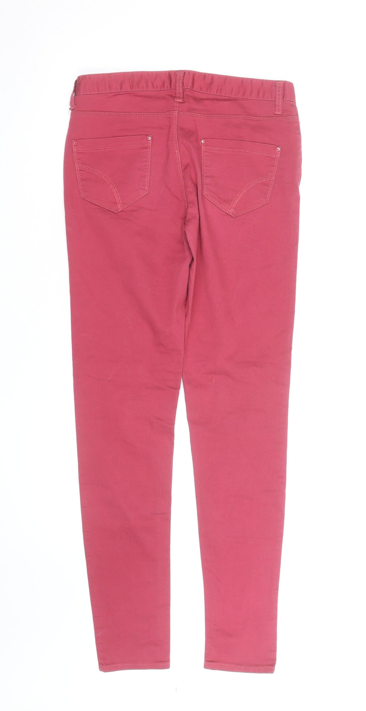 Denim Co. Women Red Super Skinny Jegging Cotton Blend Size 10