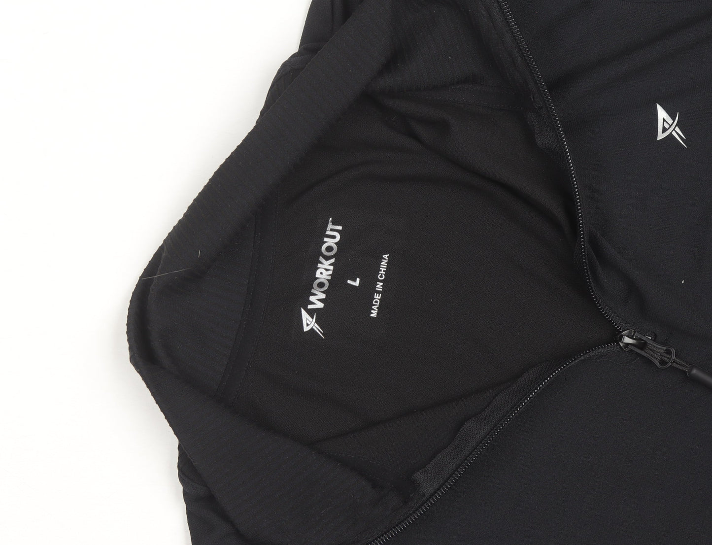 Workout Men's Black Large 1/4 Zip Athletic Track Jacket