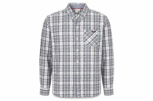 Lee Cooper Men's Grey Plaid Cotton Button-Up Shirt L