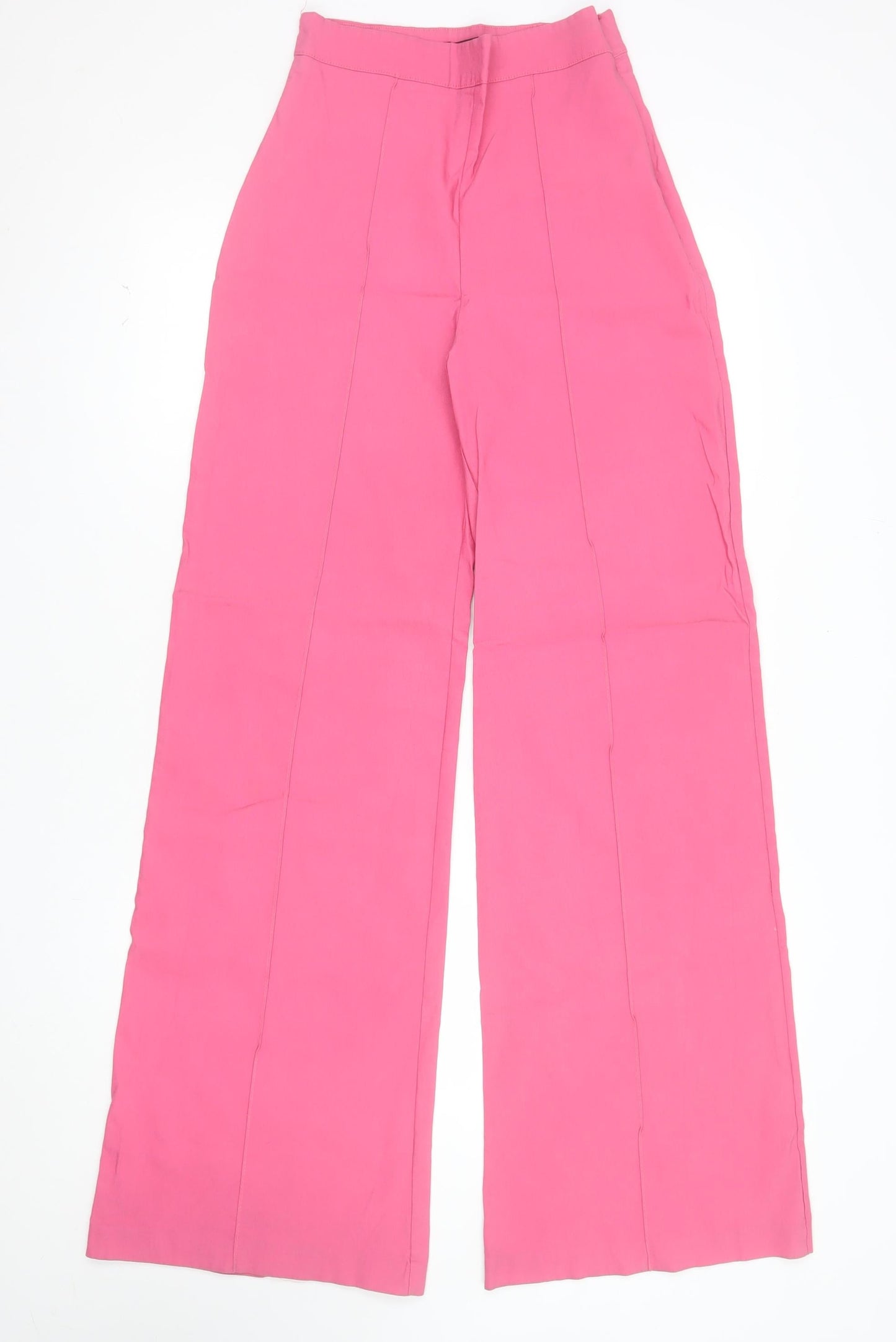 Vesper Women's Pink Wide-Leg Stretch Trousers Size 12