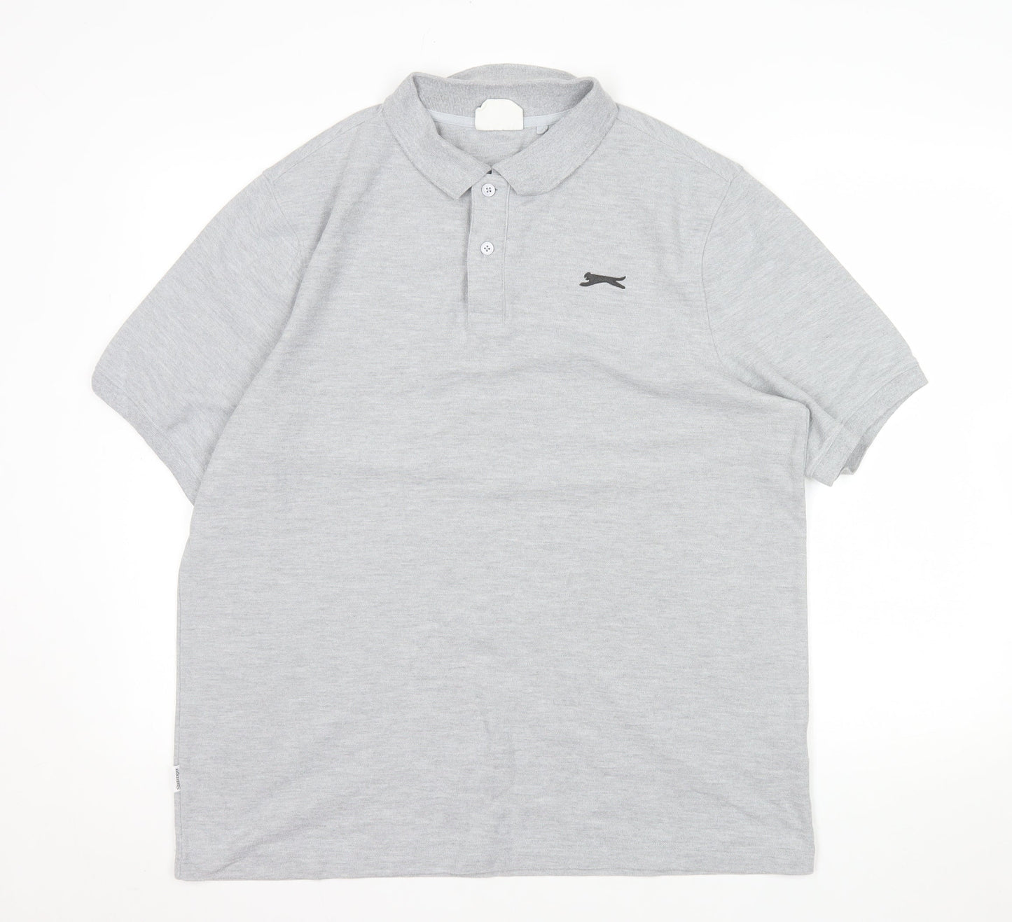 Slazenger Men’s Grey Short Sleeve Polo Shirt Size L Regular Fit