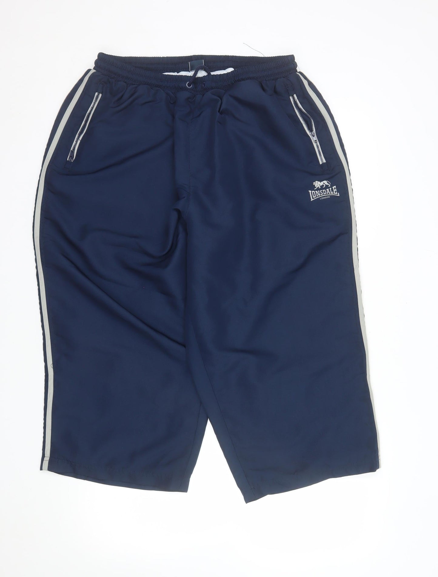 Lonsdale Men Blue 2XL Athletic Gym Training Shorts Polyester