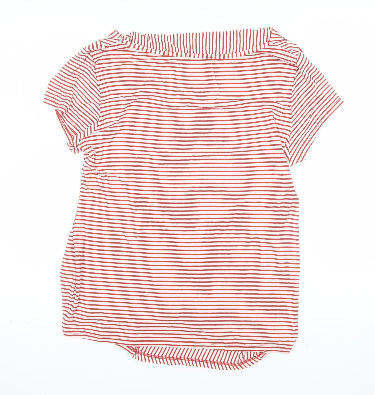 Soon Women's Red Striped Jersey Button Blouse Size 14