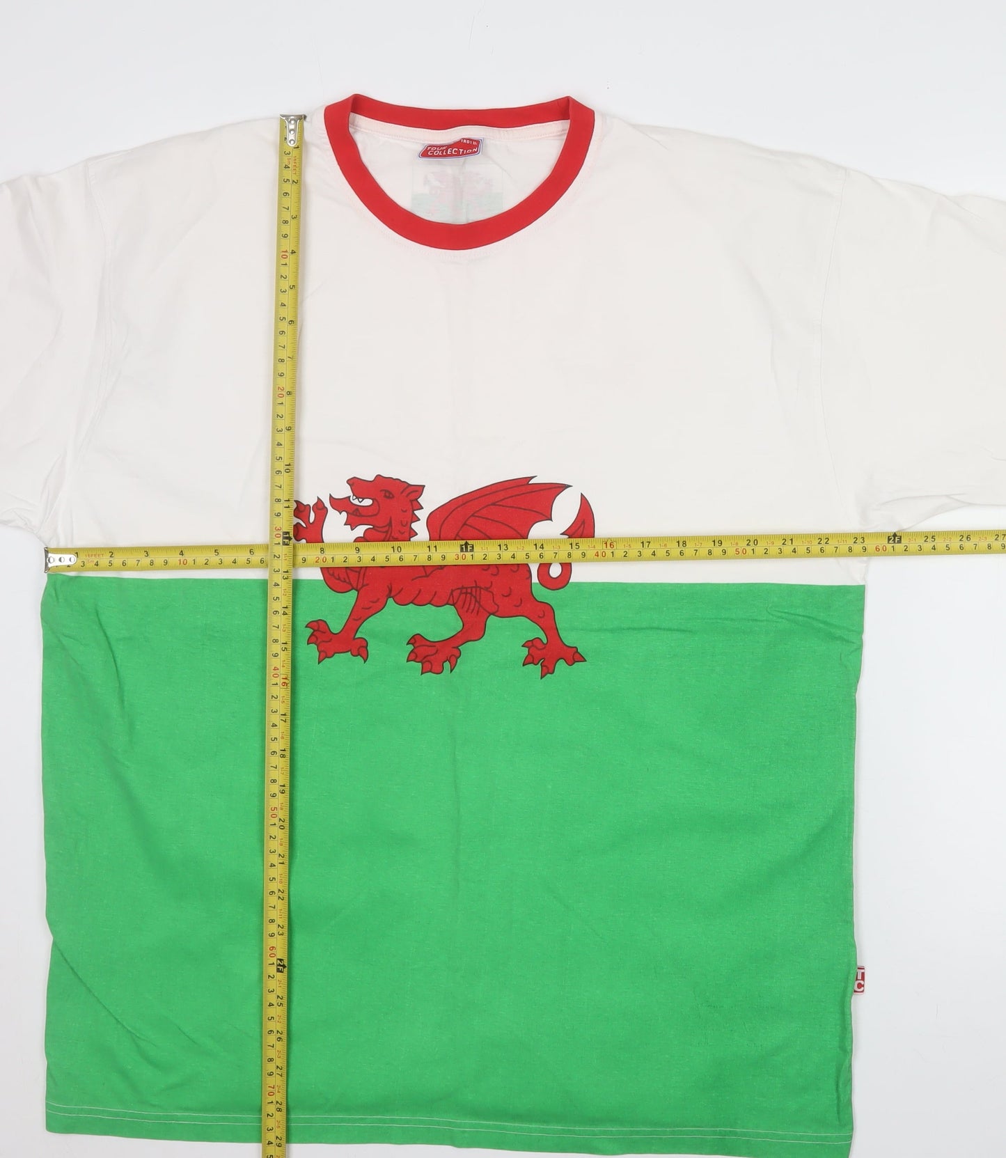 Tour Collection Men's Multicoloured XL Welsh Flag Crew Neck T-Shirt