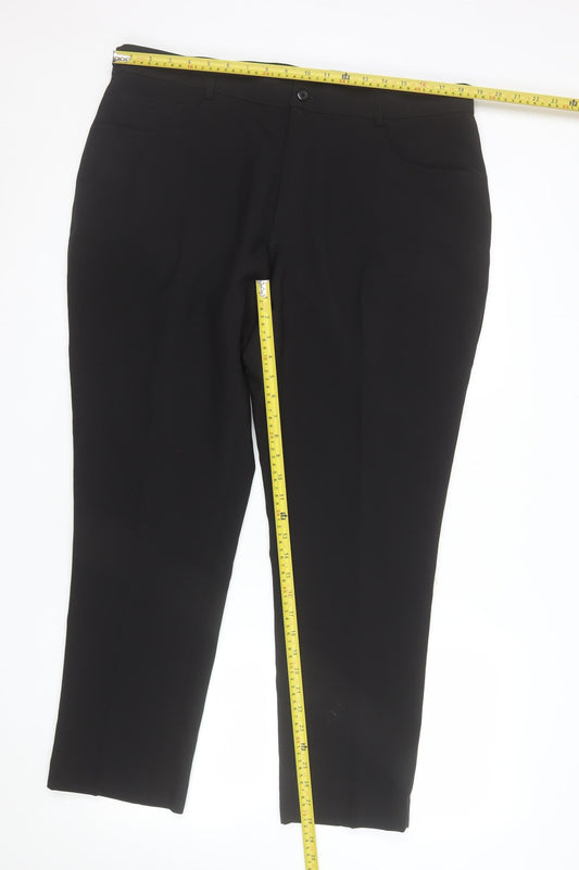Taylor & Wright Men's Black Slim Fit Dress Trousers 38S Polyester