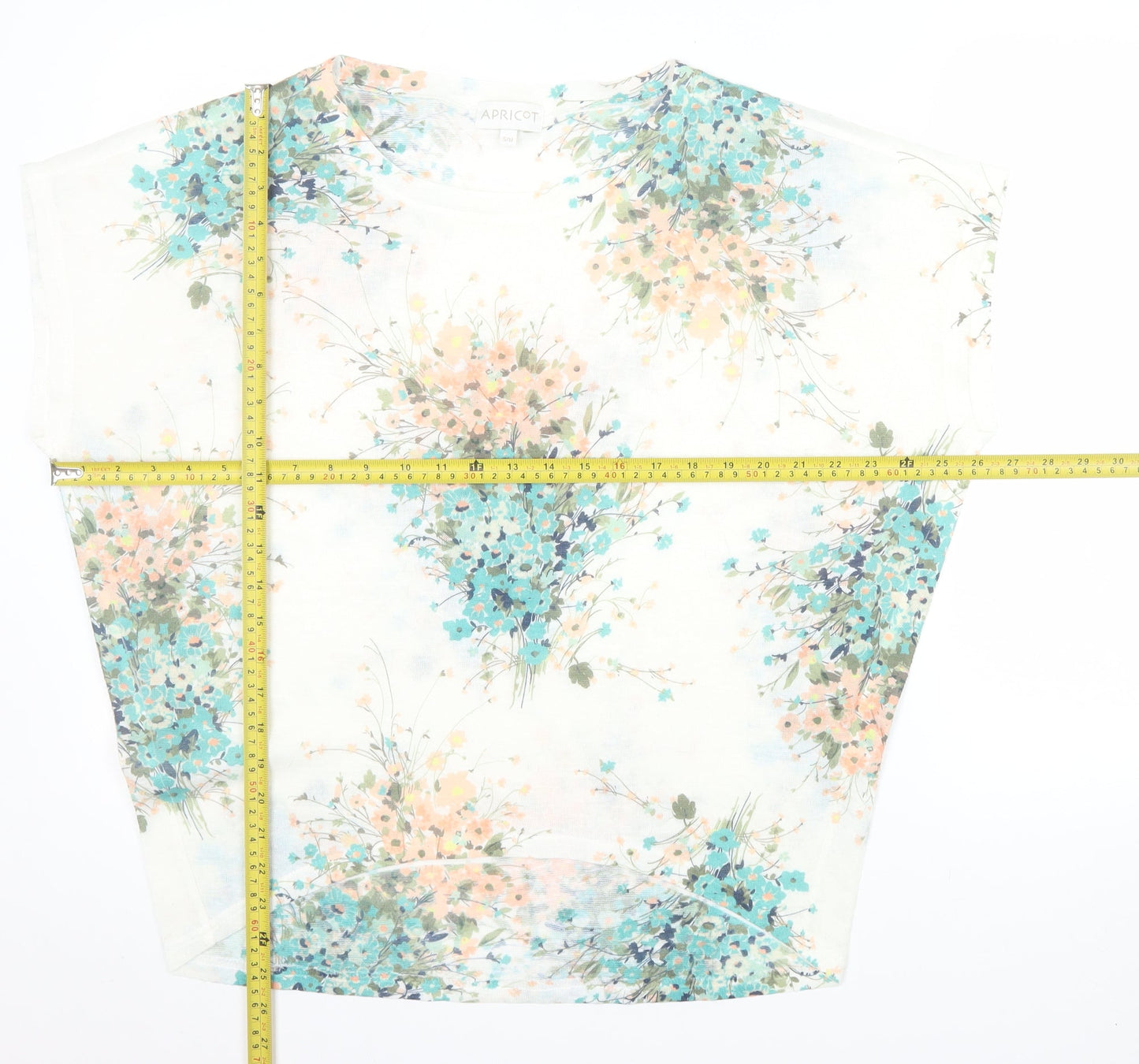 Apricot Womens Multicoloured Floral Tunic Blouse Size S Short Sleeve