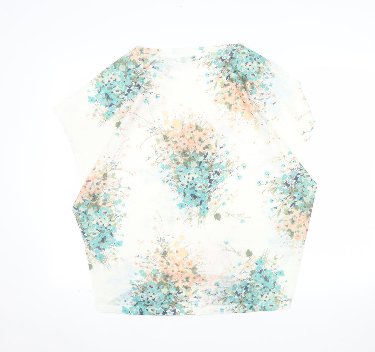 Apricot Womens Multicoloured Floral Tunic Blouse Size S Short Sleeve