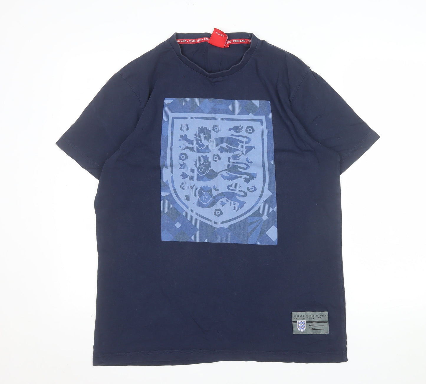 England Men’s Navy Blue Short Sleeve Cotton T-Shirt L