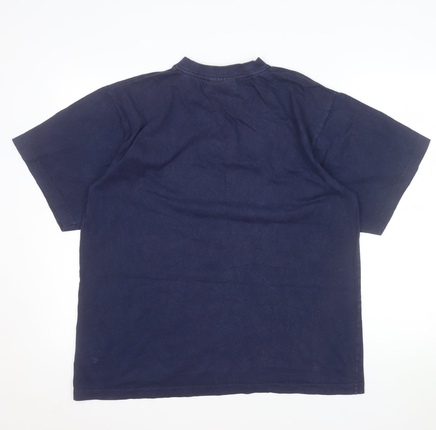 Umbro England Navy Blue Men's Medium 90s V-Neck Cotton T-Shirt