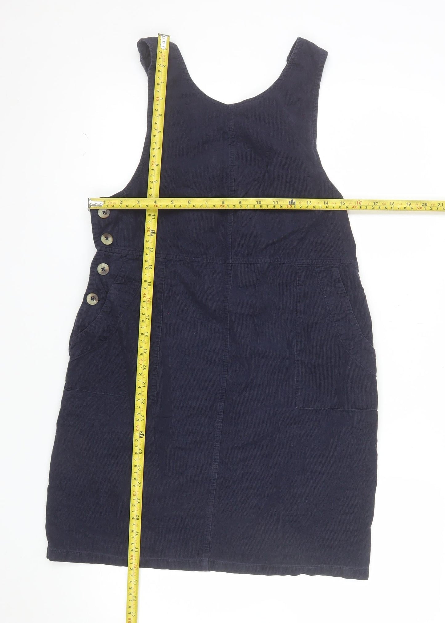 Roman Petite Women's Blue Cotton Pinafore Dress Size 10