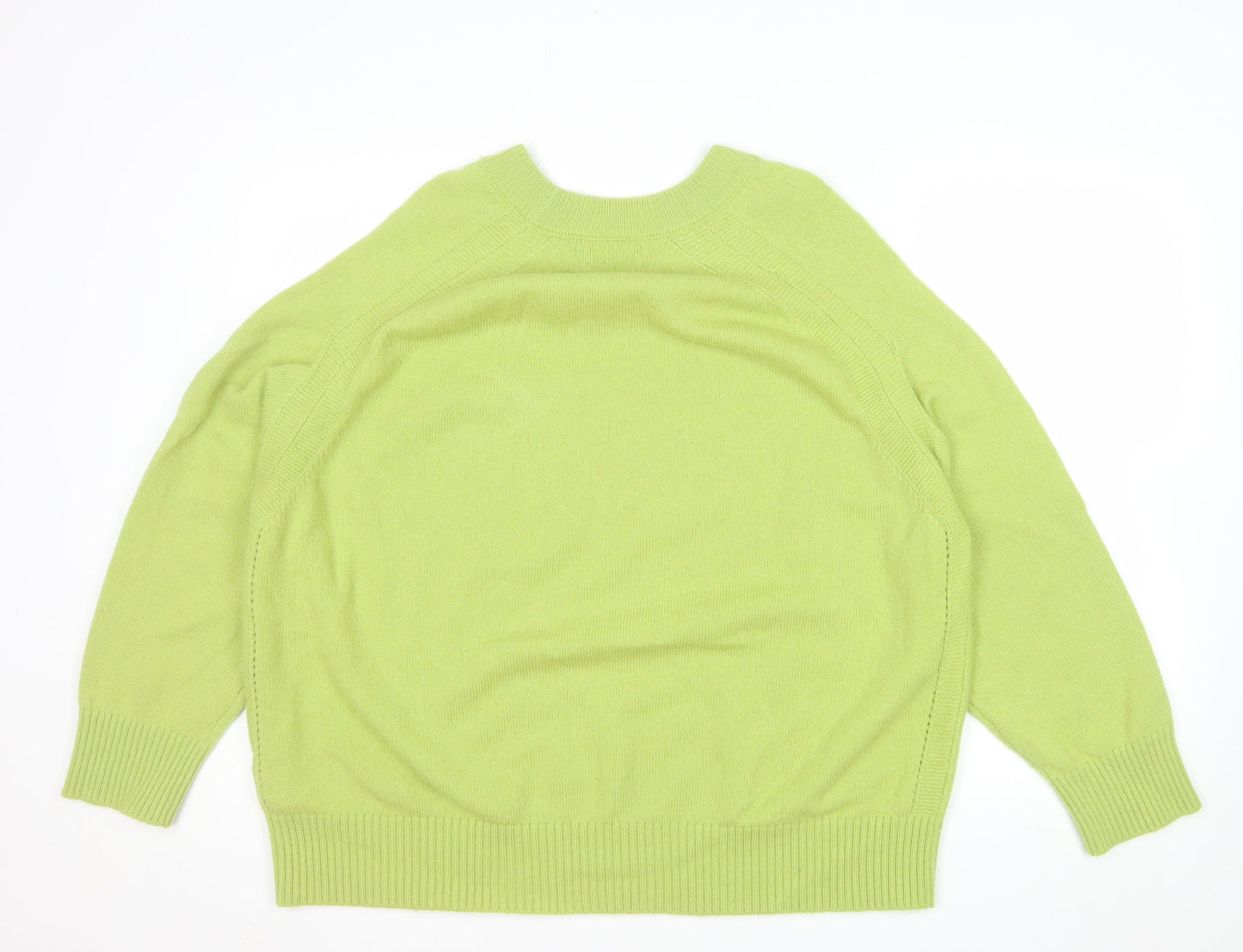 Next Women Green Lambswool Crew Neck Jumper Size XL