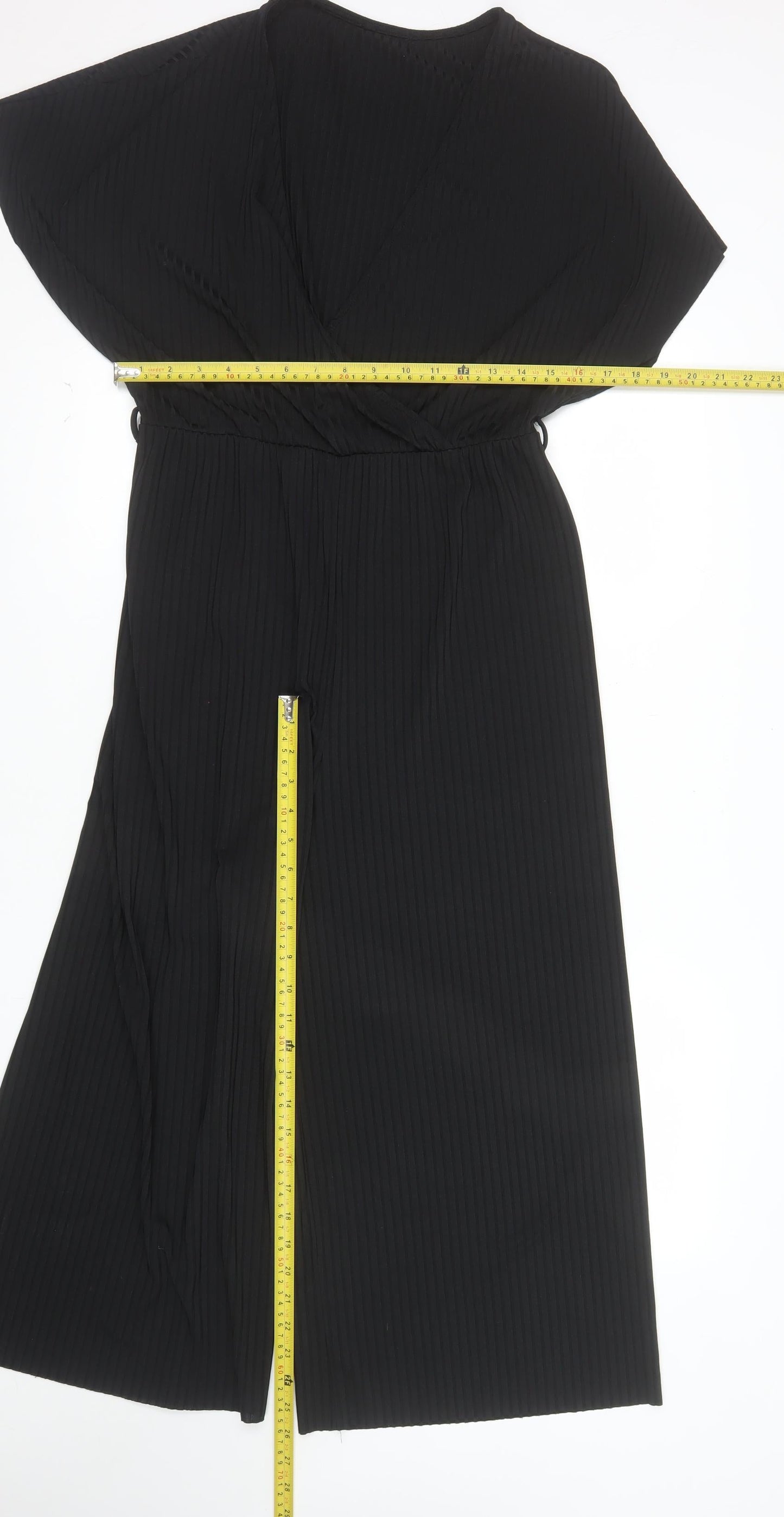 New Look Women's Black Size 14 V-Neck Wide-Leg Jumpsuit