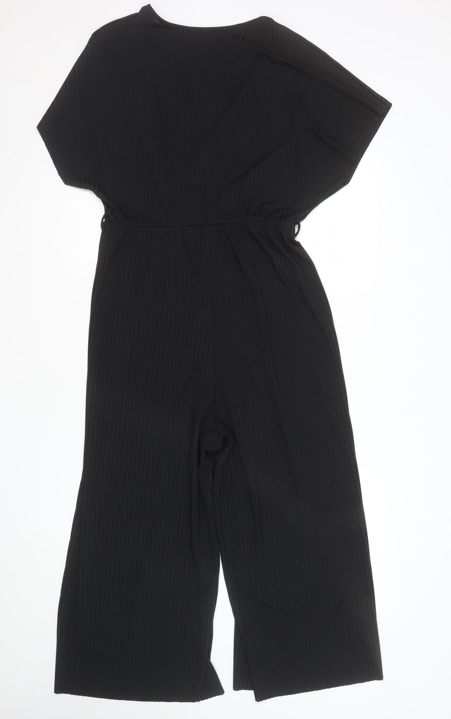 New Look Women's Black Size 14 V-Neck Wide-Leg Jumpsuit