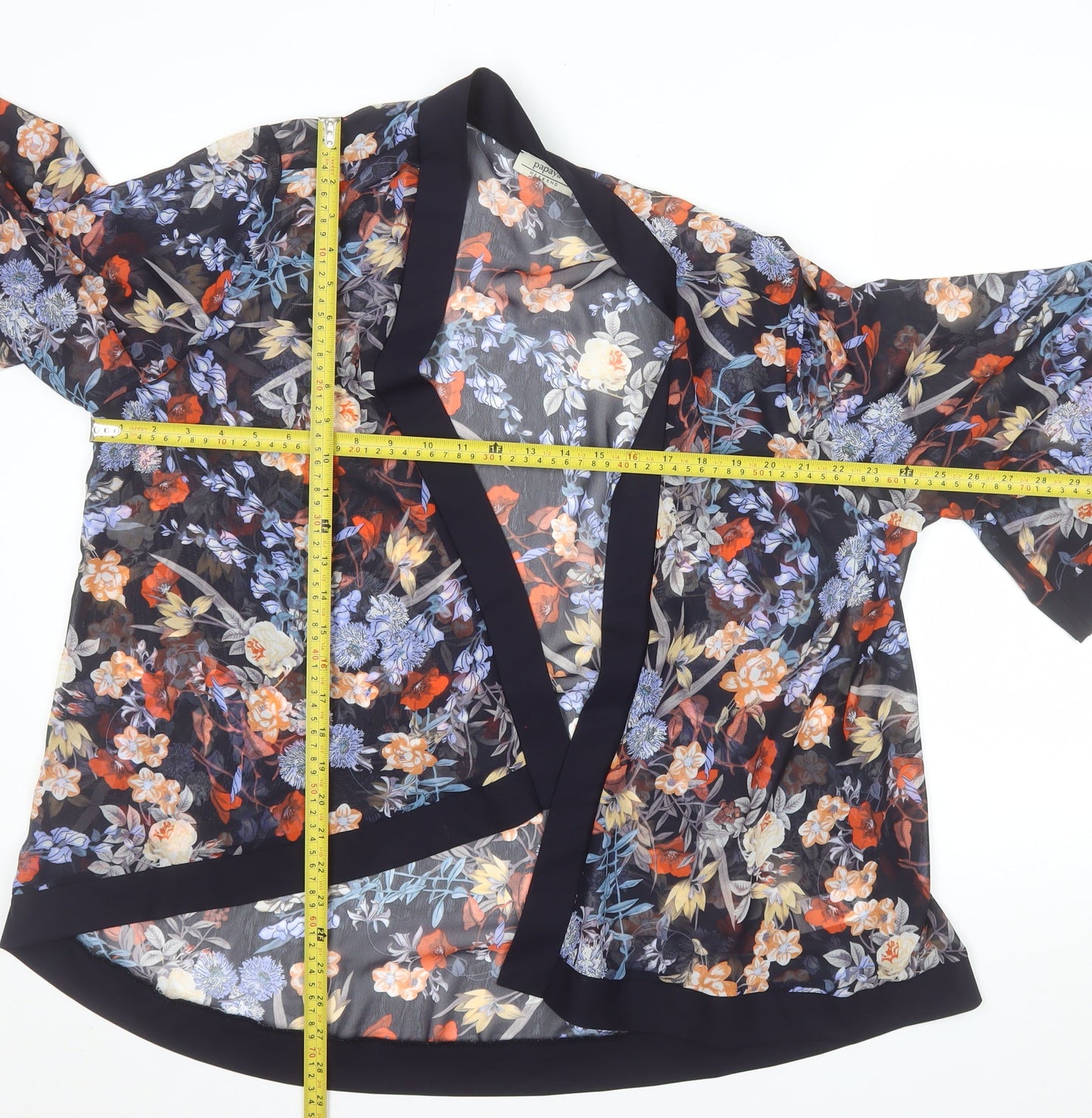 Papaya Weekend Women's Multicoloured Floral Kimono Blouse Size 18