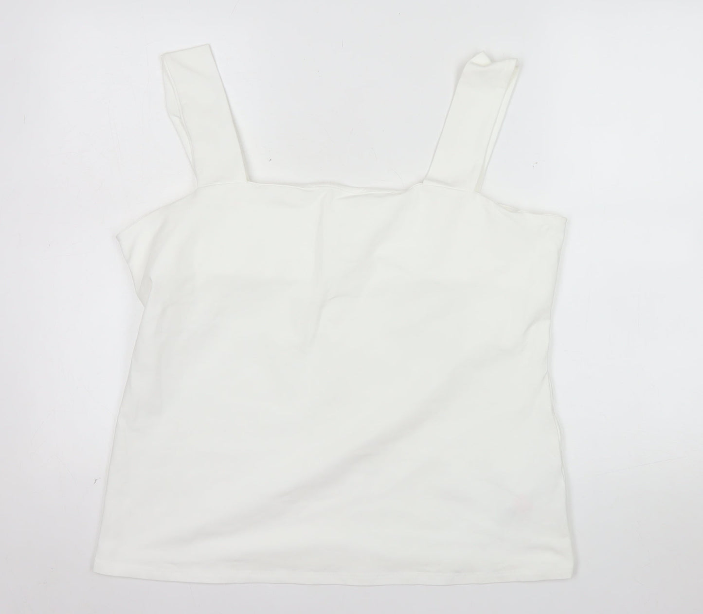 Dorothy Perkins Women's White Cotton Stretch Camisole Tank Top Size 20