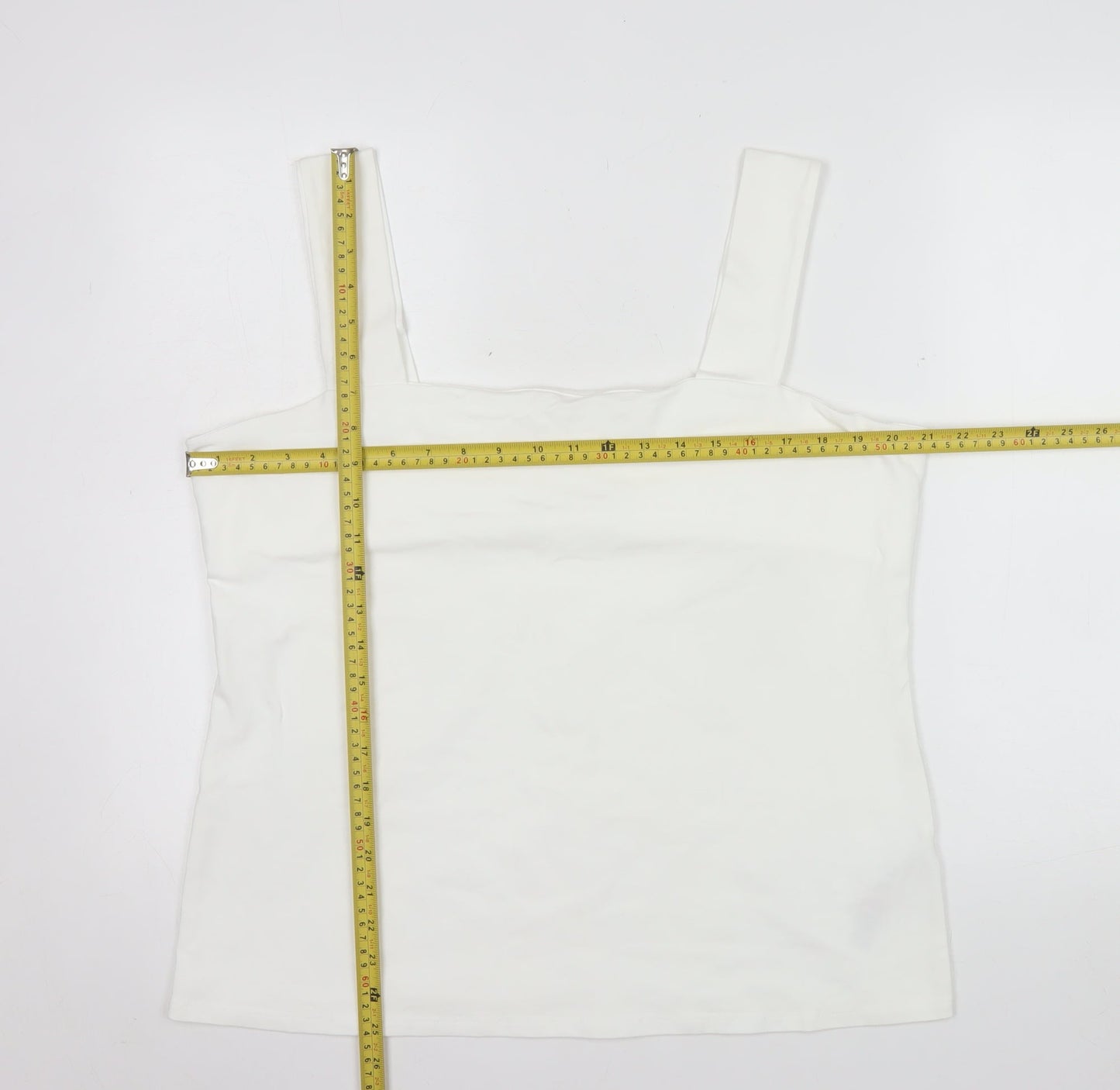 Dorothy Perkins Women's White Cotton Stretch Camisole Tank Top Size 20