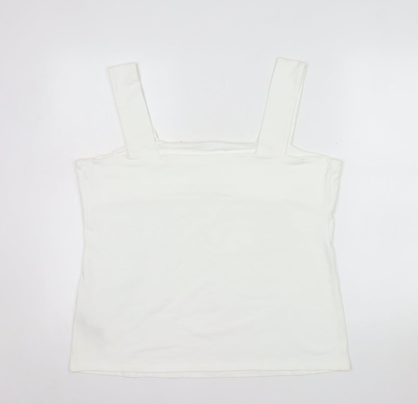 Dorothy Perkins Women's White Cotton Stretch Camisole Tank Top Size 20