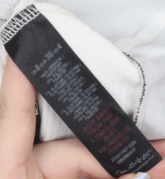 Miss Selfridge Women’s Black White Pencil Mini Skirt Size 8