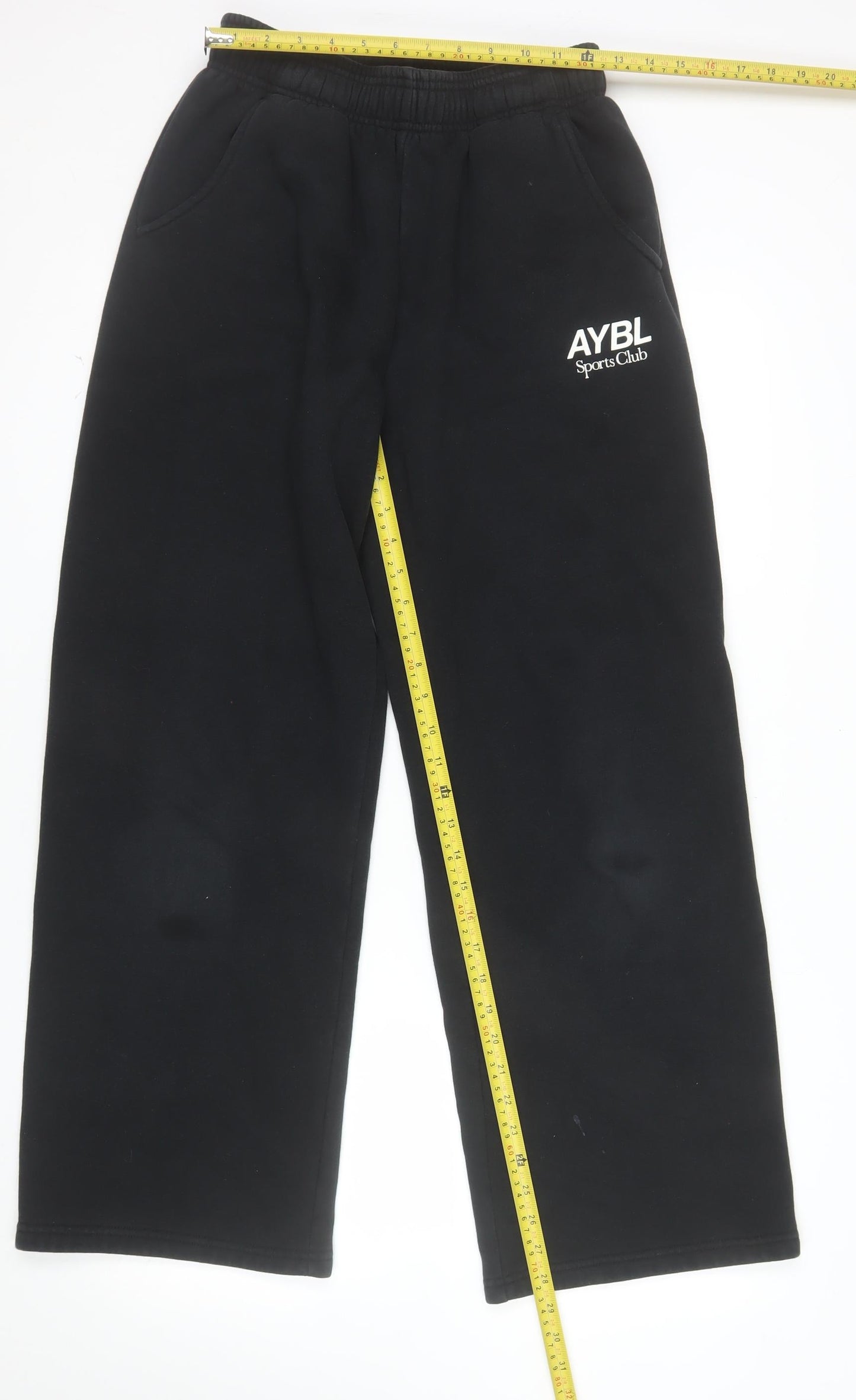 AYBL Women's Black Small Sweatpants Elastic Waist Sports Club