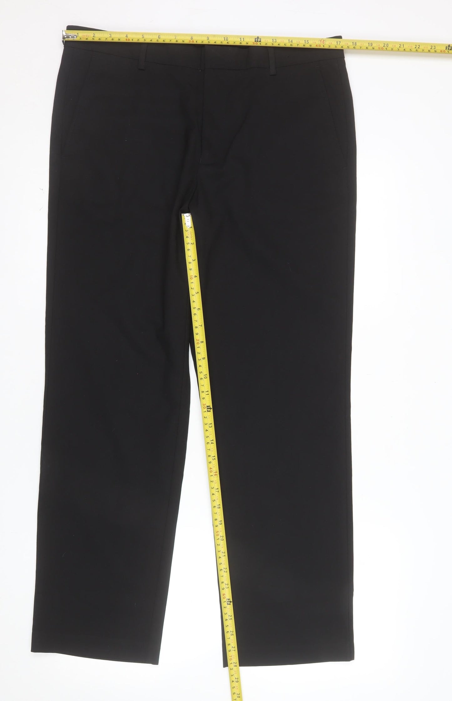 Burton Menswear London Men's Black 34S Dress Trousers Classic Fit