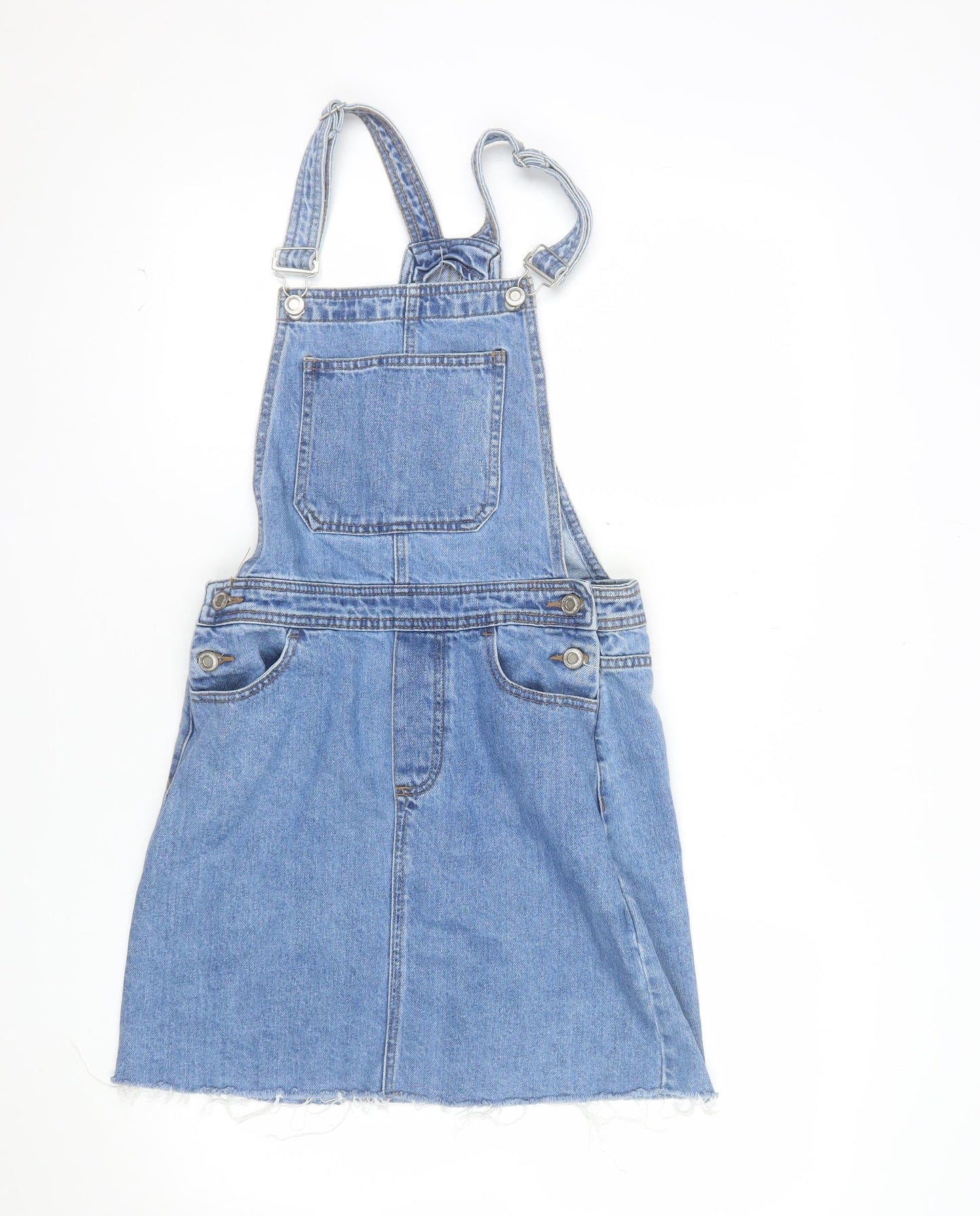 Denim Co. Women Blue Size 6 Pinafore Denim Short Dress