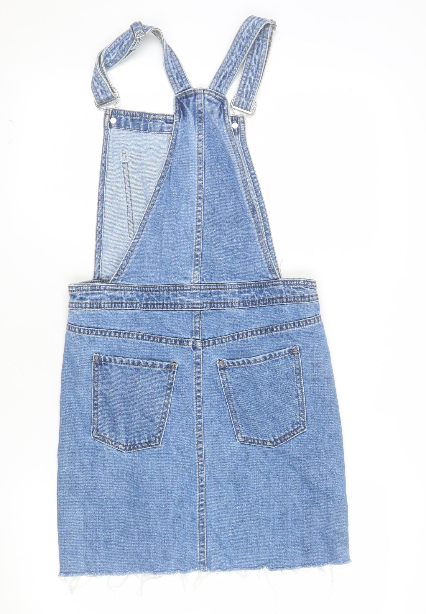 Denim Co. Women Blue Size 6 Pinafore Denim Short Dress
