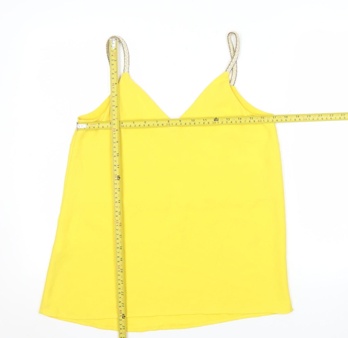 River Island Women’s Yellow V-Neck Camisole Tank Top Size 8