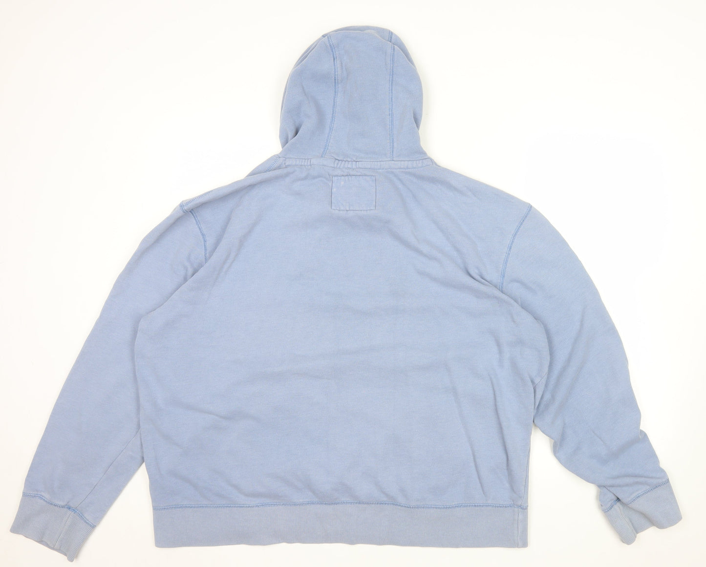 Peacocks Mens Blue 2XL Pullover Hoodie Graphic Print Cotton Blend