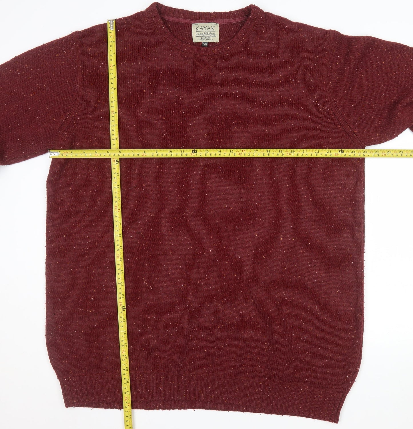 Kayak Mens Red 2XL Big & Tall Crew Neck Wool Jumper
