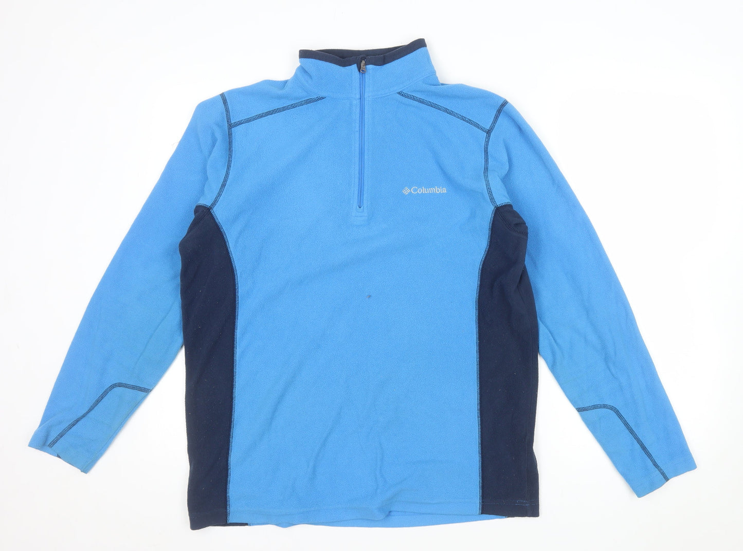 Columbia Men Blue Fleece 1/4 Zip Pullover Sweatshirt M