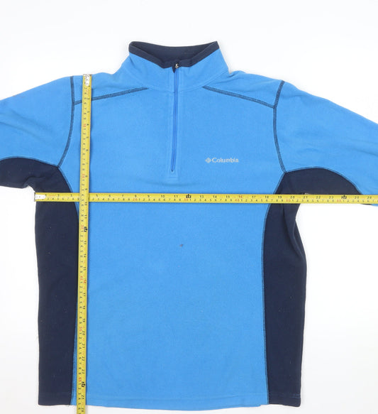 Columbia Men Blue Fleece 1/4 Zip Pullover Sweatshirt M