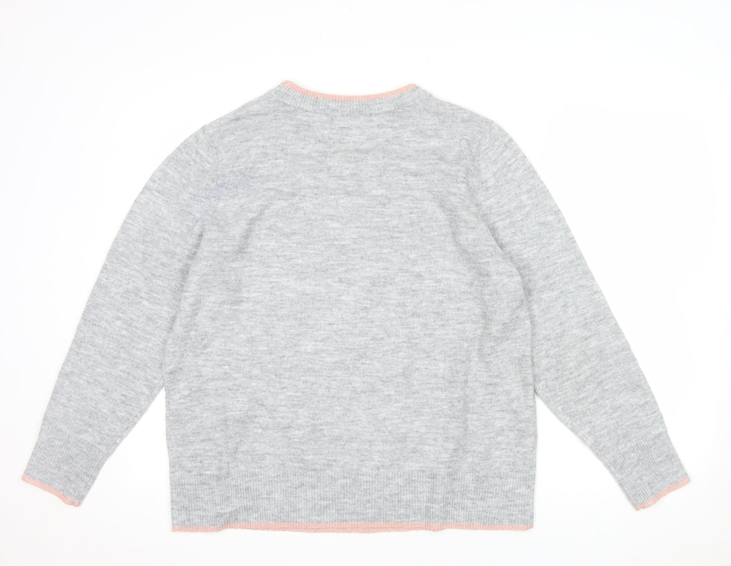 Bonmarché Women’s Grey Crew Neck Heart Star Jumper Size 16