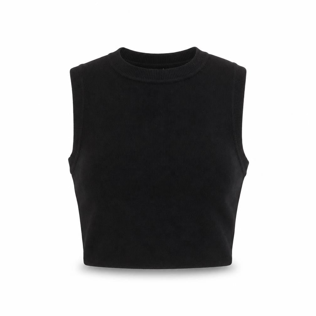 Zara Women's Black Cropped Knit Tank Top Size S
