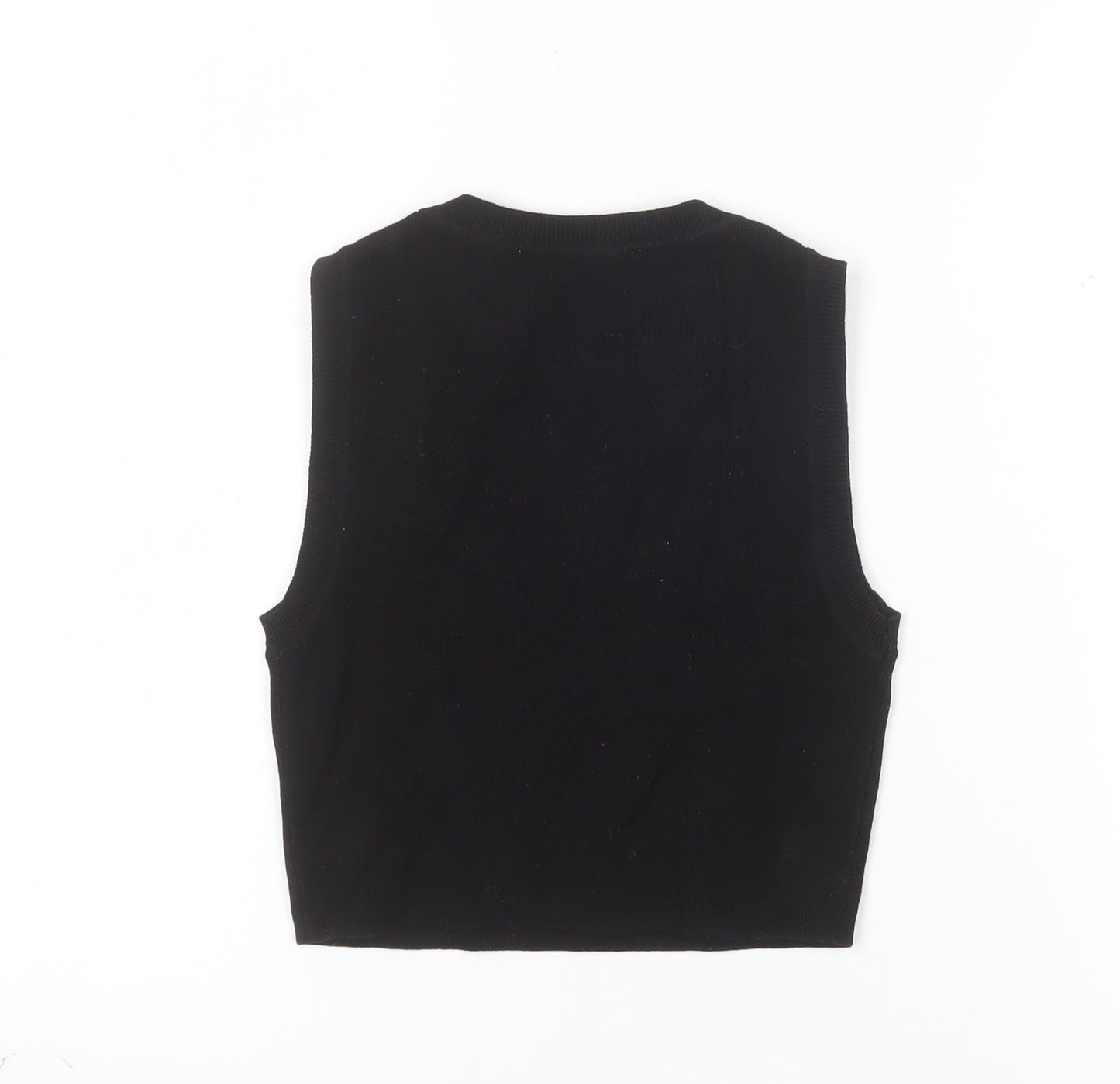 ZARA Women's Black Cropped Knit Tank Top Size S