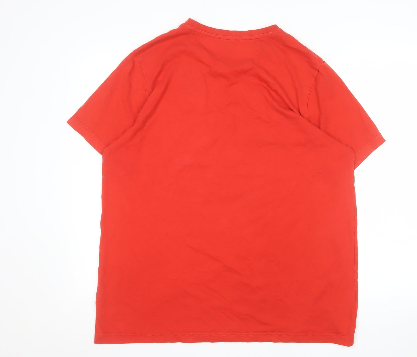 Puma Men's Red Large Graphic Print Cotton Crew Neck T-Shirt