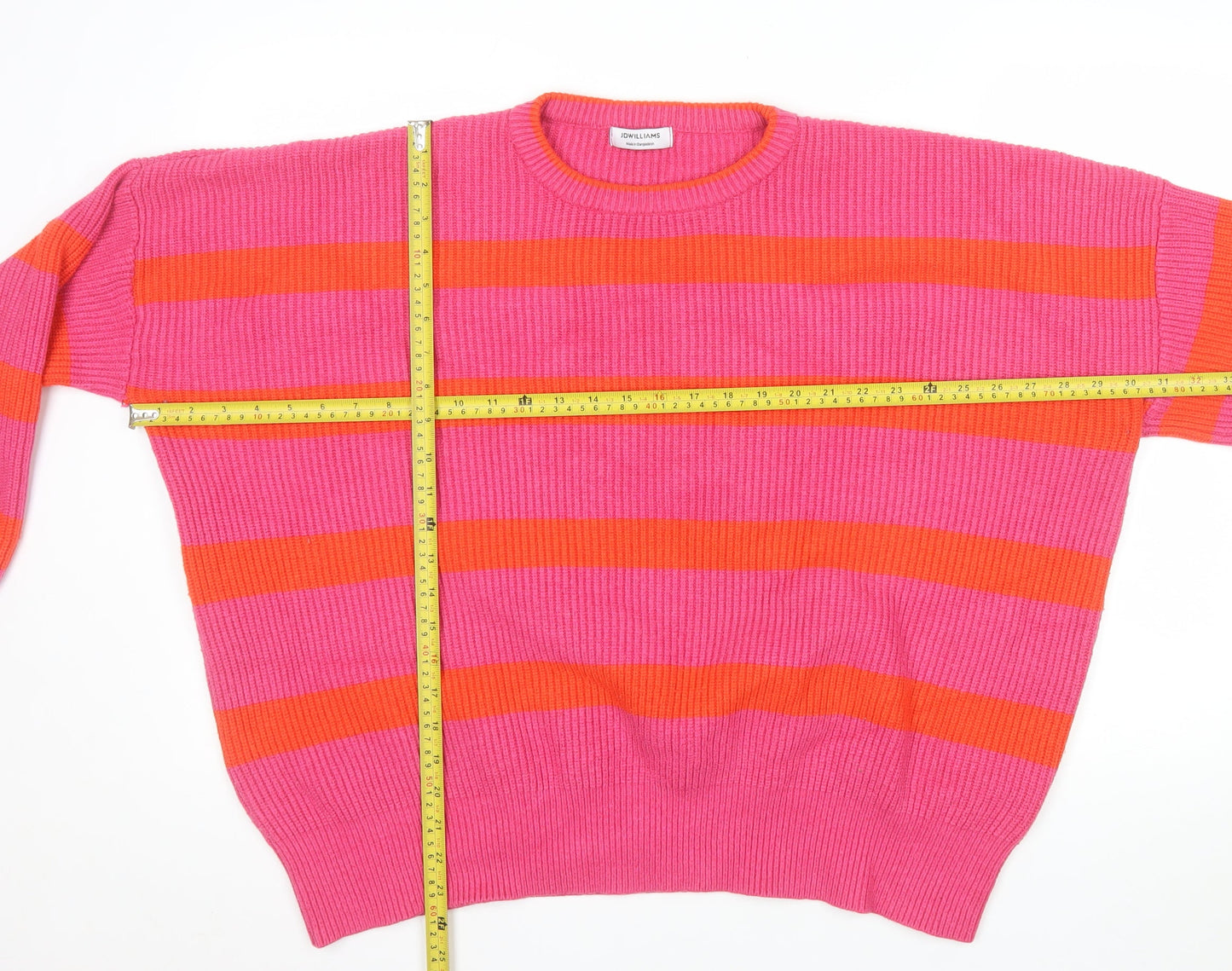 JD Williams Women’s Multicoloured Striped Crew Neck Knit Jumper Size 24/26