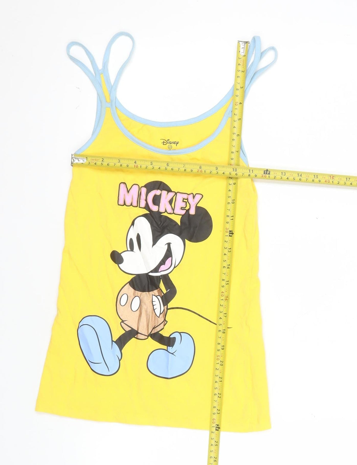 Back view of Disney Women’s Yellow Mickey Mouse Camisole Tank Top 2XS