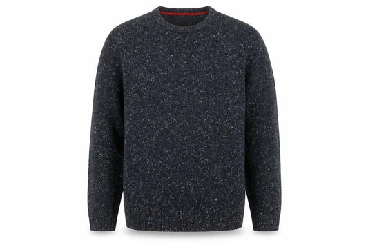 Atlantic Bay Men's Blue Knit Crew Neck Pullover Jumper Size L