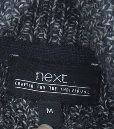 Next Men's Grey Waffle-Knit Henley Jumper Size M