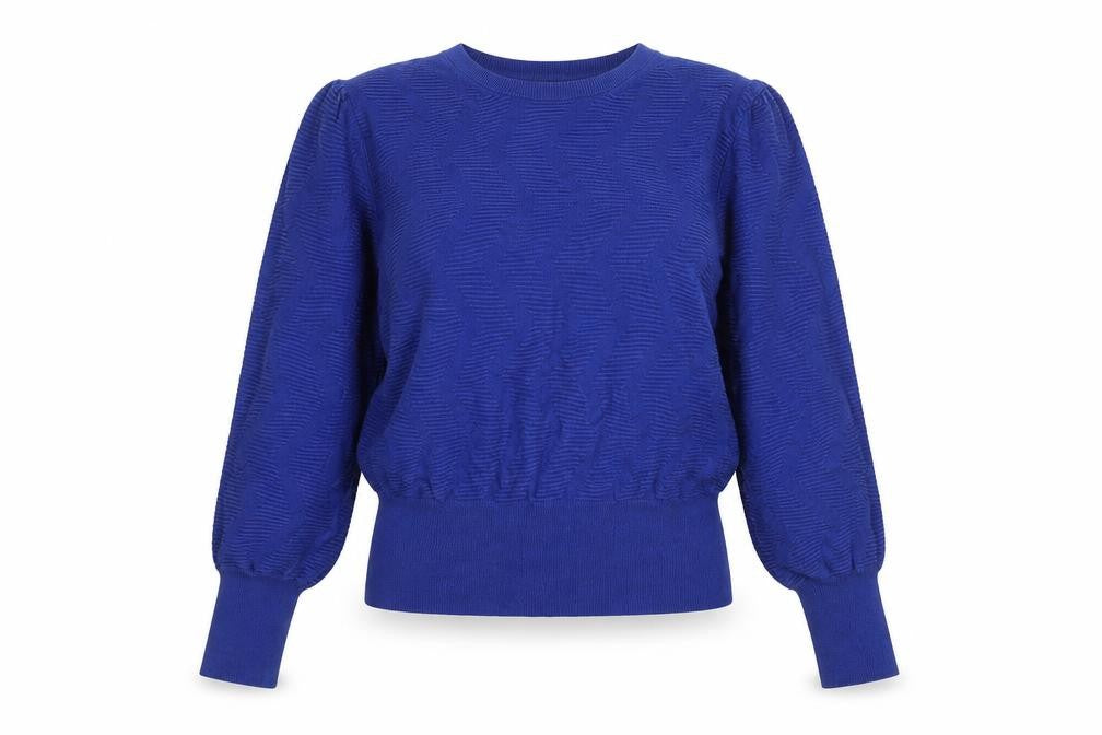 Marks & Spencer Women's Blue Crew Neck Knit Jumper Size L